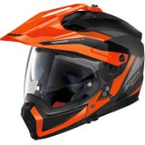 Nolan N70-2 X Stunner N-Com, modulaire helm, Mat Zwart/Grijs/Neon-Oranje, M