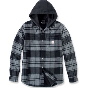 Carhartt Flannel-Fleece, shirt/jack met capuchon, Grijs/Donkergrijs (Elm), XL