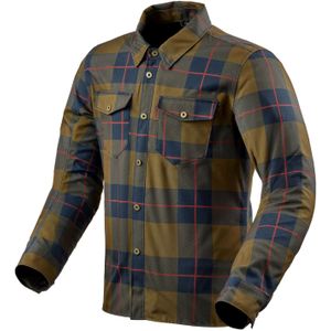 Revit Bison 2 H2O, overhemd/stof jas waterdicht, Bruin/Blauw/Rood, M