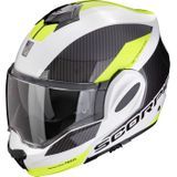 Scorpion EXO-Tech Evo Team, modulaire helm, Zwart/Wit/Neon-Geel, XL