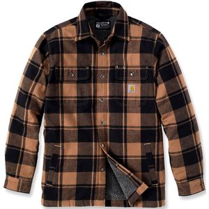 Carhartt Flannel Sherpa, stoffen jas, zwart/lichtbruin, XL