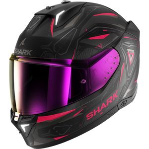 Shark Skwal i3 Linik, integraalhelm, Mat Zwart/Violet/Donkergrijs, S