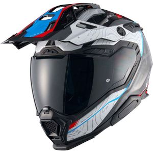 Nexx X.Wed3 Furka, avonturenhelm, Zwart/Wit/Rood/Blauw, XL