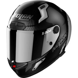 Nolan X-804 RS Ultra Carbon Silver Edition, integraalhelm, Zwart/Donkergrijs Zilver-Gespiegeld, L