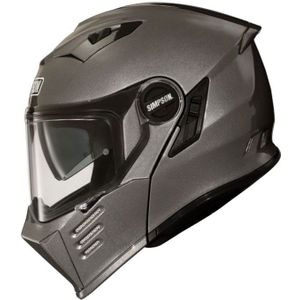 Simpson Darksome Solid, opklapbare helm, grijs, XL