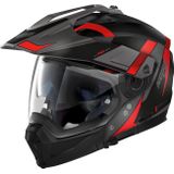 Nolan N70-2 X Skyfall N-Com, modulaire helm, Mat Zwart/Grijs/Rood, L