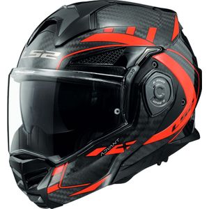 LS2 FF901 Advant X Carbon Future, modulaire helm, zwart/rood, M