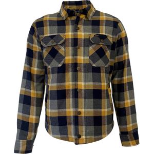 Rokker Memphis, shirt/textiel jasje, donkerblauw/geel, XL