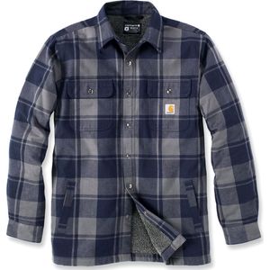 Carhartt Flannel Sherpa, stoffen jas, donkerblauw/lichtgrijs, L