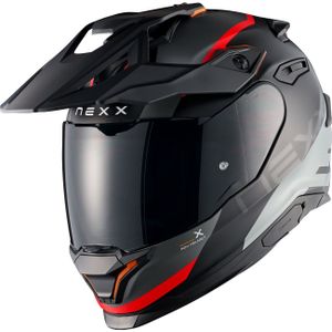 Nexx Y.Travl Quest, avonturenhelm, Mat Zwart/Grijs/Rood, M