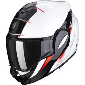 Scorpion EXO-Tech Evo Primus, modulaire helm, Wit/Zwart/Rood, S