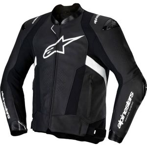 Alpinestars Missile V3, leren jas, Zwart/Wit, 48