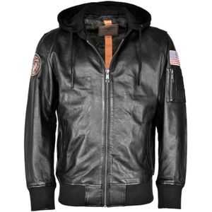Top Gun TG20212111, leren jas, zwart, S