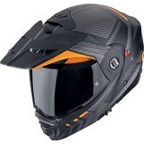 Scorpion ADX-2 Lewis, opklapbare helm, Mat Zwart/Grijs/Oranje, XXL