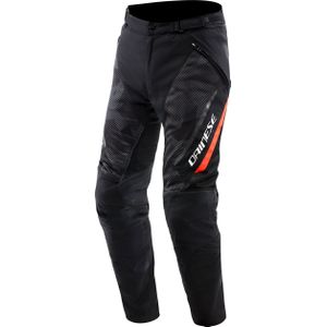 Dainese Drake 2 Super Air, stoffen broek, Zwart/Grijs/Neon-Rood, 50