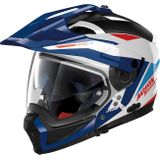 Nolan N70-2 X Stunner N-Com, modulaire helm, Wit/Blauw/Rood/Zwart, XL