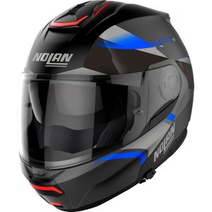 Nolan N100-6 Paloma N-Com, opklapbare helm, Mat Zwart/Grijs/Blauw, XS