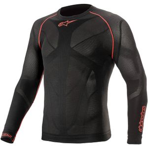 Alpinestars Ride Tech V2, functioneel shirt lange mouw, zwart/rood, XS/S