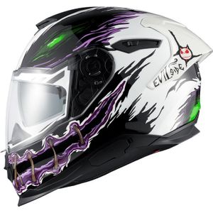 Nexx Y.100R Night Rider, integraalhelm, Wit/Zwart/Lila/Groen, L