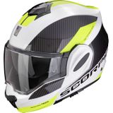 Scorpion EXO-Tech Evo Team, modulaire helm, Zwart/Wit/Neon-Geel, M