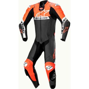 Alpinestars Missile V2 Ward, leren pak 1st., Zwart/Neon-Rood/Wit, 54