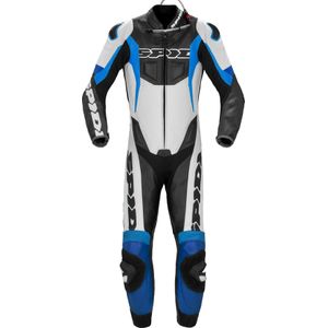 Spidi Sport Warrior Pro, leren pak 1pcs geperforeerd, witte/blauw, 50