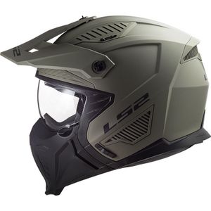 LS2 OF606 Drifter Solid, modulaire helm, Mat-Olijf, XS