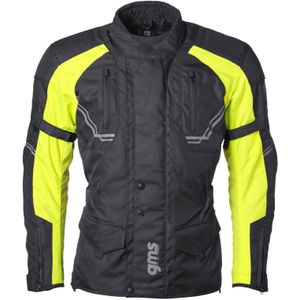 GMS-Moto Taylor, waterdicht textieljack, Zwart/Neon-Geel, 9XL