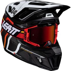 Leatt 9.5 Carbon-White, motorcrosshelm, Zwart/Wit/Rood, L