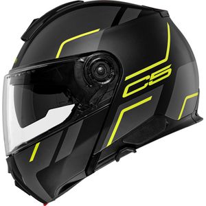 Schuberth C5 Master, opklapbare helm, Mat Zwart/Donkergrijs/Neon-Geel, L (58/59)