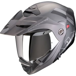 Scorpion ADX-2 Galane, opklapbare helm, Mat Zwart/Zilver, XS