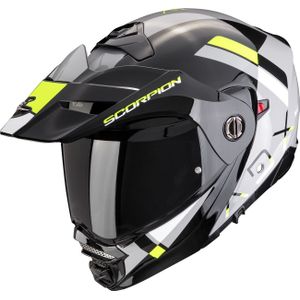 Scorpion ADX-2 Galane, opklapbare helm, Grijs/Zwart/Neon-Geel, M