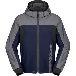 Spidi Hoodie II, textieljas H2Out, Donkerblauw/Zilver, XXL