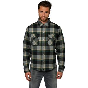 Rokker Memphis Green, shirt/textiel jasje, Grijs/Zwart/Donkergroen, M