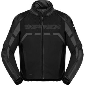 Spidi Rapid, textiel/leren jas H2Out, zwart/donkergrijs, L