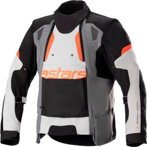 Alpinestars Halo, textieljas Drystar, Zwart/Grijs/Lichtgrijs/Oranje, 3XL