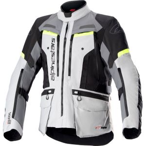 Alpinestars Bogotá Pro, textieljas Drystar, Lichtgrijs/Donkergrijs/Neon-Geel, XL