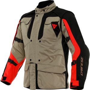 Dainese Alligator, textieljas, Lichtbruin/Zwart/Rood, 50