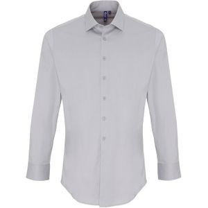 Premier Stretch Fit Poplin Long Sleeve Cotton Shirt Heren