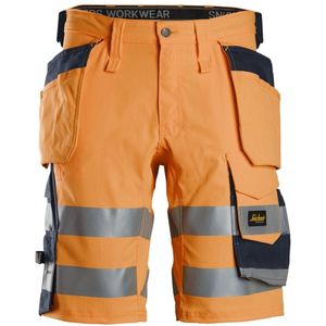 Snickers High-Vis Klasse 1 Stretch Korte Werkbroek met Holsterzakken