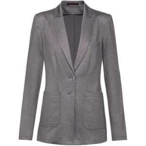 Greiff Dames Jersey Lange Blazer Casual Glencheck Regular Fit - 1449