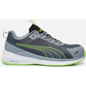 Puma - S1PS Slide - Werkschoenen - Grijs/Groen - Ademend Textiel