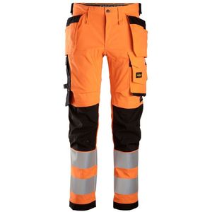 Snickers 6243 Allround, High-Vis Stretch Werkbroek met Holsterzakken KL2 - High/Vis Oranje/Zwart