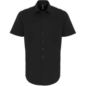 Premier Stretch Fit Poplin Short Sleeve Cotton Shirt Heren