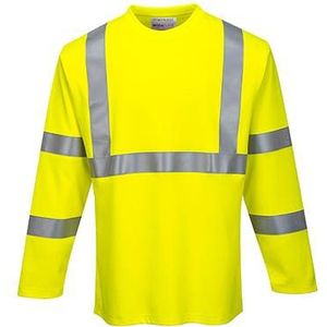 FR96 - Vlamvertragend Hi-Vis T-Shirt met lange mouwen Geel maat L