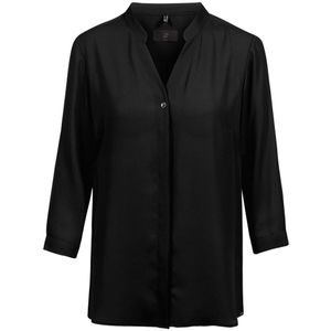 Greiff Dames Blouse Van Chiffon Met Driekwart Mouw Regular Fit - 6586