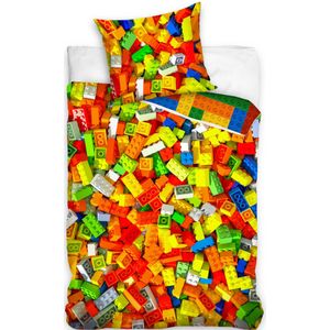 Lego - Dekbedovertrek Bricks - Eenpersoons - 140 x 200 cm + 65 x 65 cm - Katoen --140x200 + 2 kussenslopen 65x65