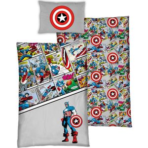 Marvel Avengers Dekbedovertrek Comics - Eenpersoons - 140 x 200 cm - Bio Katoen