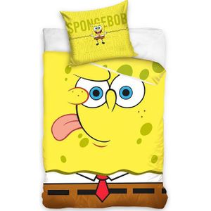 Spongebob - Dekbedovertrek, Squarepants - 140 x 200 cm / 60 x 70 cm - Katoen --140x200 + 1 kussensloop 60x70