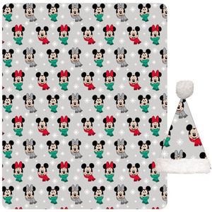 Disney Minnie & Mickey Mouse - Fleeceplaid + Muts Winter - 100 x 140 + 25 x 43 cm - Polyester